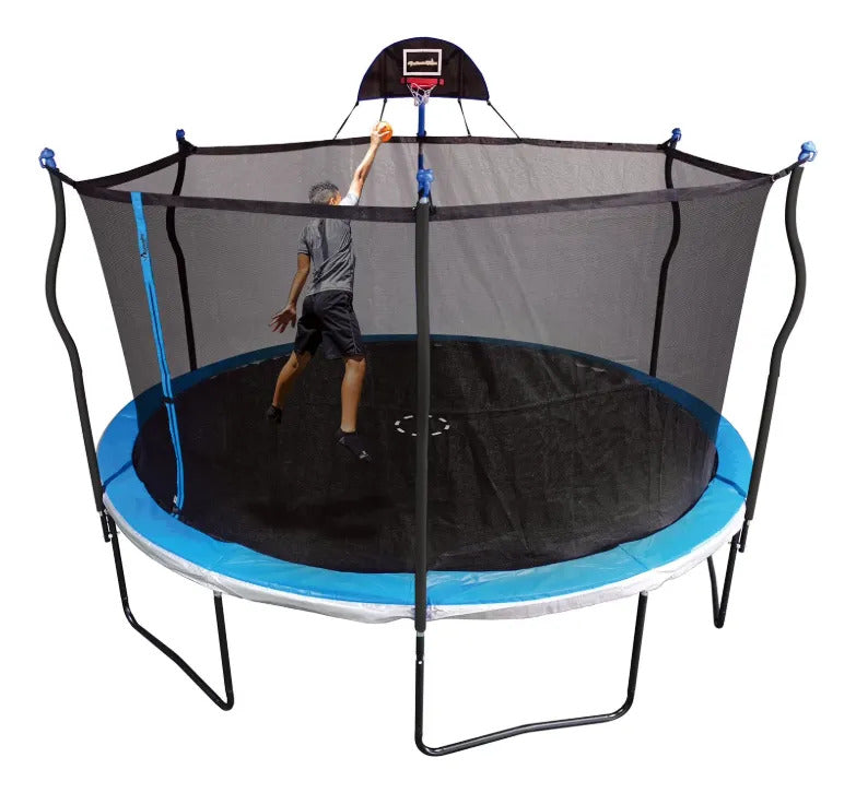 Trampolín Bouncepro 14 Pies Con Red Y Aro De Baloncesto