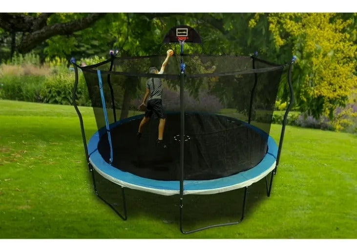 Trampolín Bouncepro 14 Pies Con Red Y Aro De Baloncesto