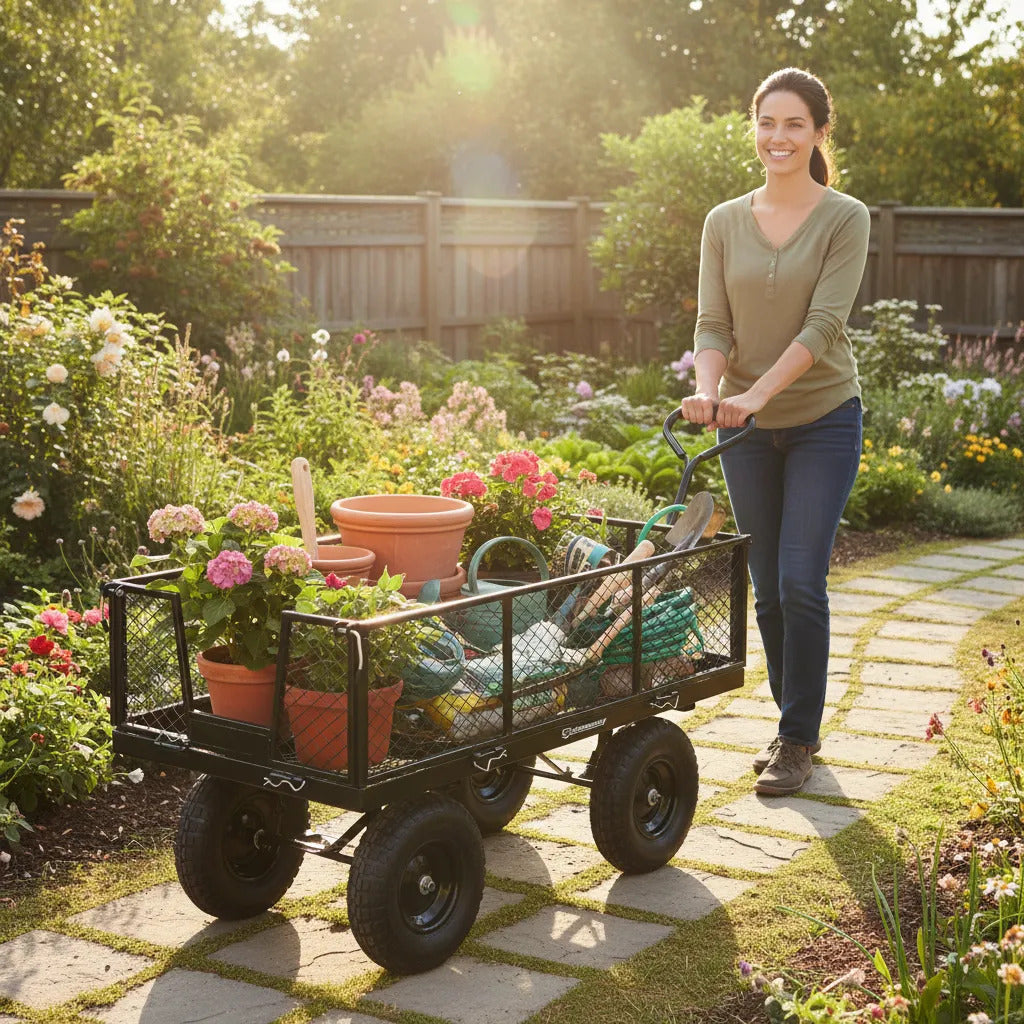 Carro De Jardín Strongway Steel Jumbo 1400 Libras