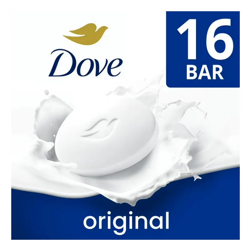 Jabón En Barra Dove Beauty, Blanco Original,16 Pzas 3.75 Oz