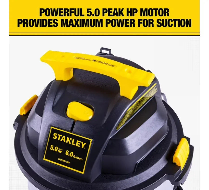 Aspiradora Stanley 6 Galones 5 Hp Seco Mojado Soplador