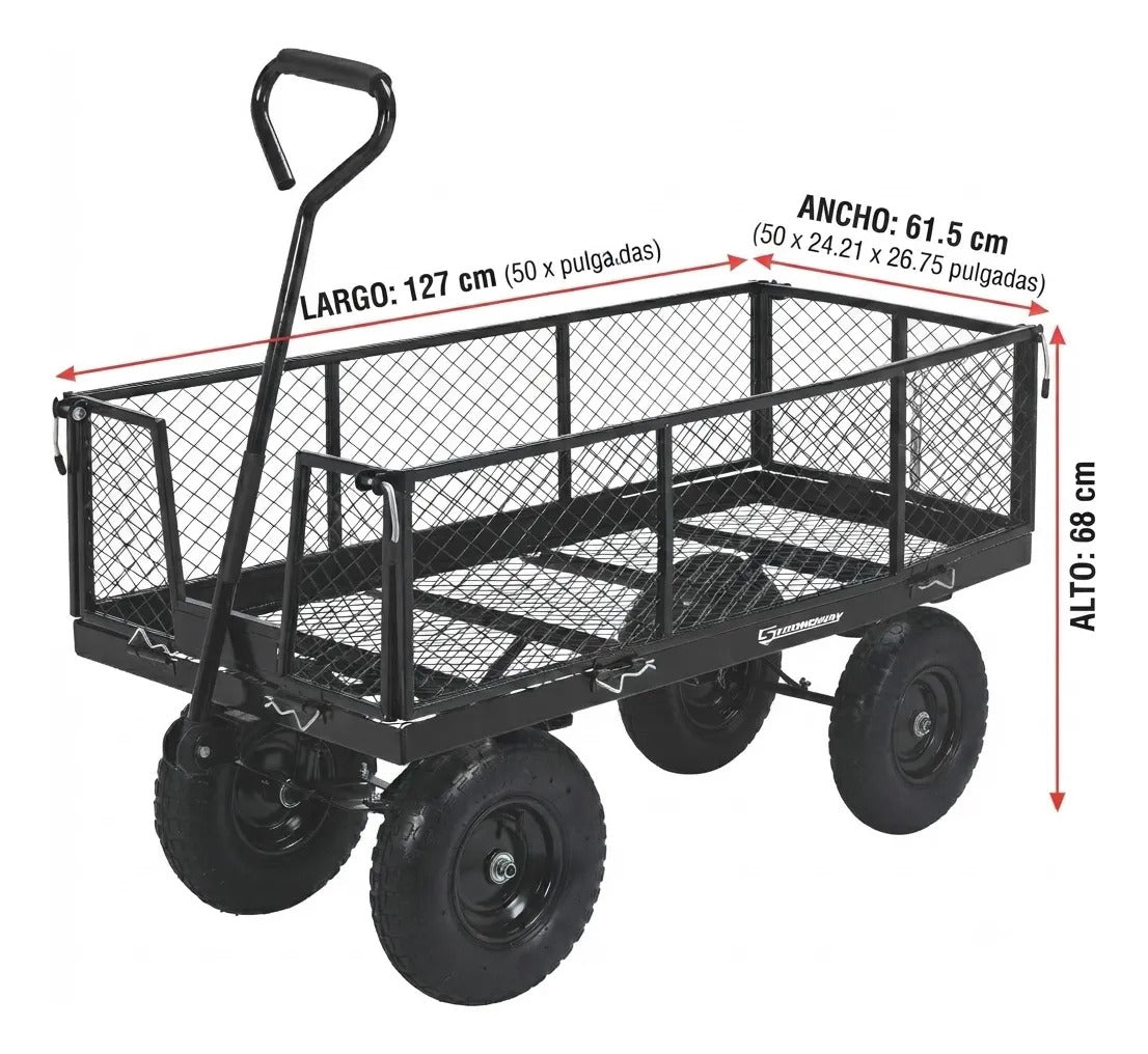 Carro De Jardín Strongway Steel Jumbo 1400 Libras