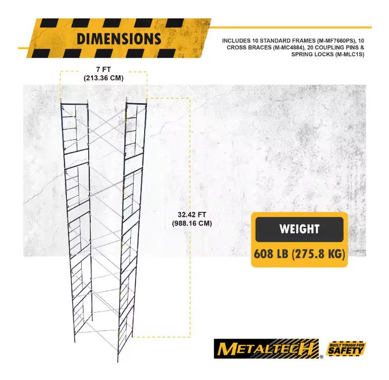 Juego De 5 Andamios Metaltech Profesionales