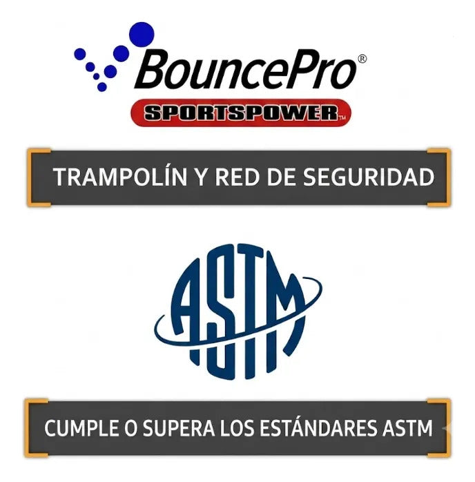 Trampolín Bouncepro 14 Pies Con Red Y Aro De Baloncesto