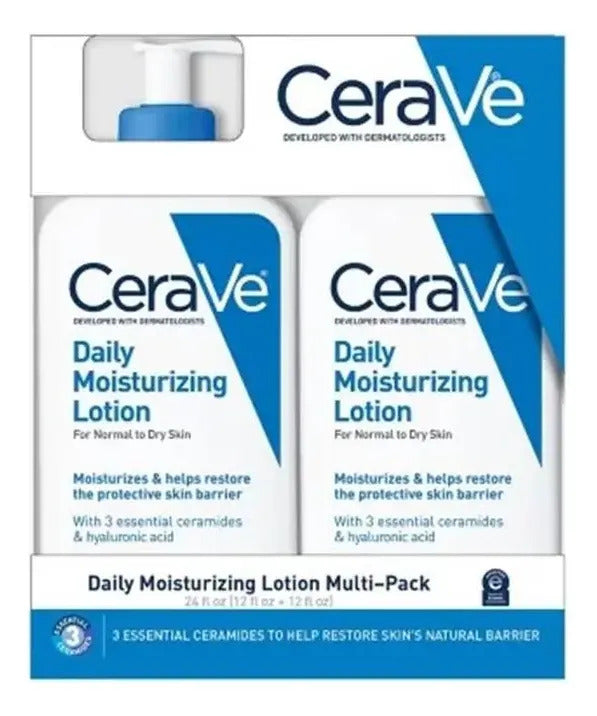 Crema Hidratante Cerave Locion Diaria 2 Piezas De 12 Oz