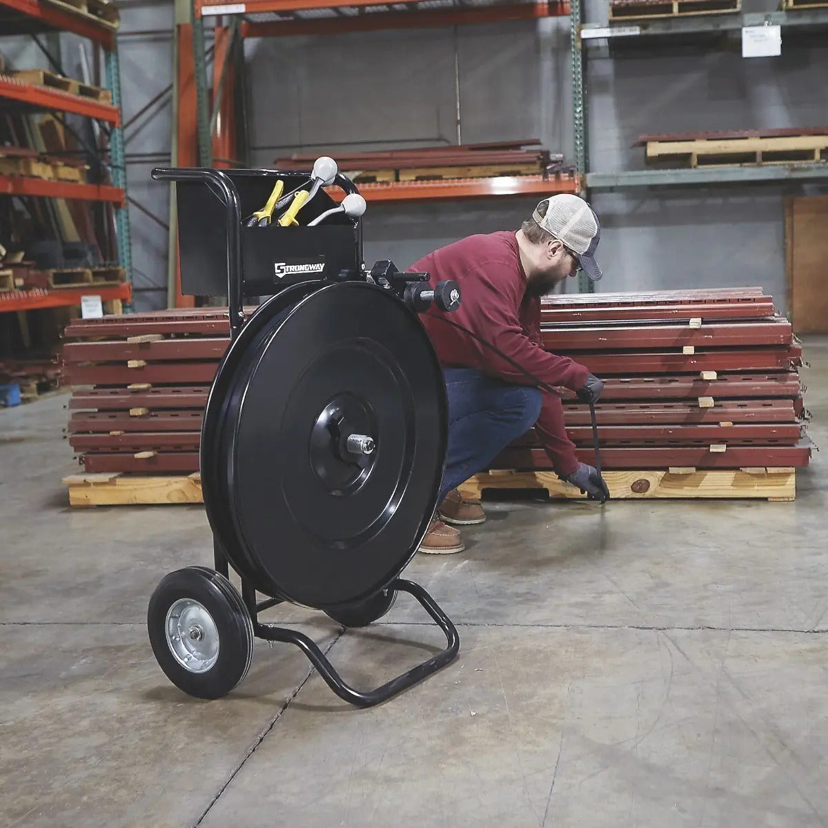 Carro Porta Fleje Industrial Strongway Acero Uso Rudo