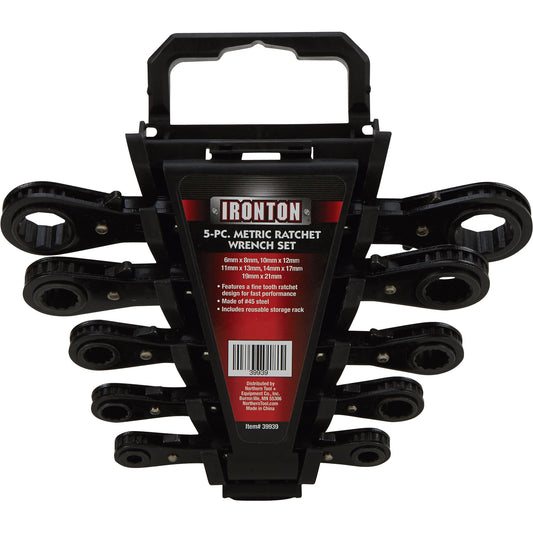 Juego de llaves hexagonales de trinquete Ironton — 5 piezas, métricas