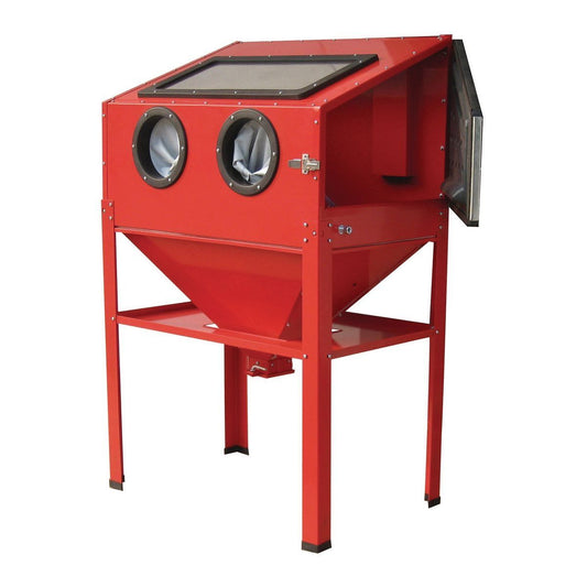Gabinete de limpieza abrasiva para piso con capacidad de 40 LB.